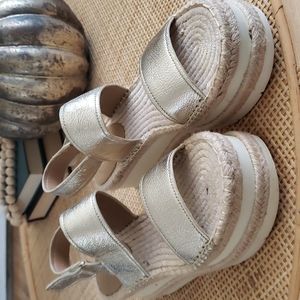 Marc Fisher Gold Metallic Sandals